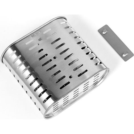 Crochet collant en acier inoxydable 304 monobloc porte-couverts de cuisine porte-couteaux et porte-fourchettes panier à baguettes support à baguettes panier à baguettes suspendu vertical-15.5814.5cm