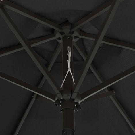 Maison Exclusive - Parasol de jardin avec lumières LED noir 200x211 cm aluminium (1/5)