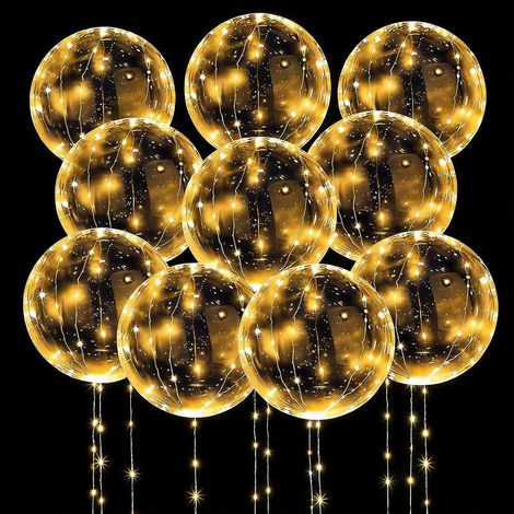 Lot 10pcs 20inch 15pcs LED Helium Balloons Clear Bubble Balloons avec guirlande lumineuse pour Noël mariage (1/5)