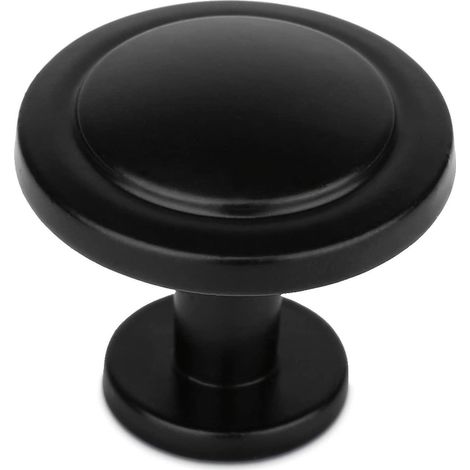 (Schwarze) runde Türknöpfe, 30-mm-Schubladenknöpfe, Möbelgriffe für Schränke, Kleiderschränke und Küchen (1/5)