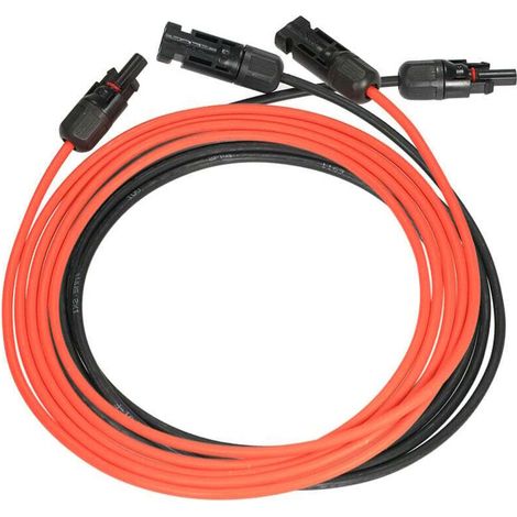 Cble d'extension pour panneau solaire 14 AWG 1500 V avec connecteur femelle et mle étanche(14AWG rouge + noir 1 chaque x 3 mètres (10FT)) (1/5)