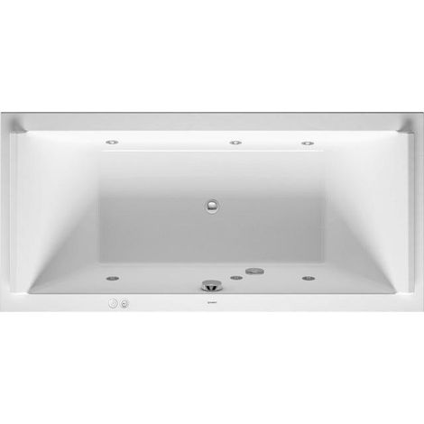 Baignoire Bain à remous rectangulaire STARCK 174 l 180x80 blanc, 2 dossiers Combi-Syst L