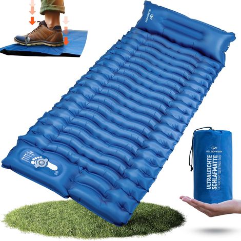 Matelas Gonflable ultraléger 10cm et de Petite Taille - Matelas de Couchage avec Pompe à Pied & Oreiller - Matelas Gonflable de Camping en Plein air pour la randonnée et Le Camping (1/5)