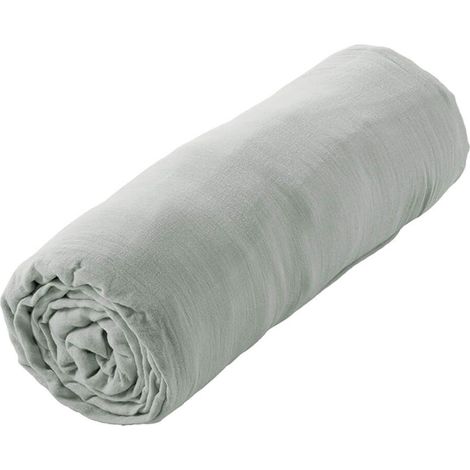 OUREA - Drap Housse 90x190cm Gaze de Coton Eucalyptus