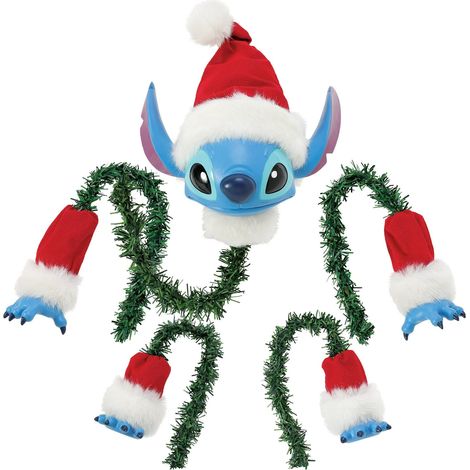 Ensemble de 3 ornements Stitch Noël, sommet de sapin Santa Stitch, décoration arbre festif avec personnage Disney, 12 cm, multicolore (1/5)