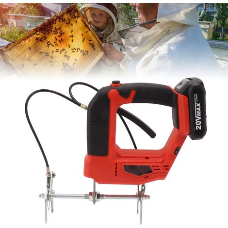 Agitador eléctrico inalámbrico y recargable para abejas, modelo YKDF2000W con baterías de litio de 20 V y 2000 mAh, ABS y galvanizado, rojo, caja de almacenamiento, incluye baterías y adaptador de cor (1/5)