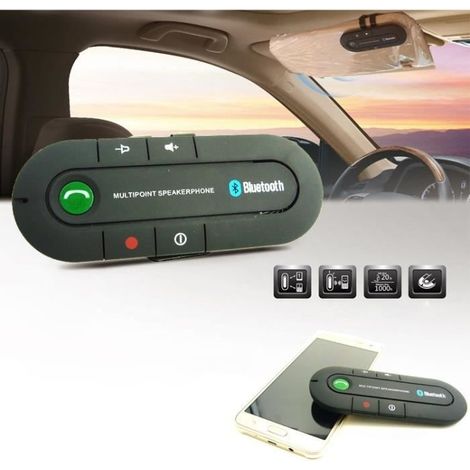 (SCHWARZ) Bluetooth-Freisprecheinrichtung für Smartphones im Auto, Lautsprecher für die Sonnenblende (SCHWARZ) (1/4)