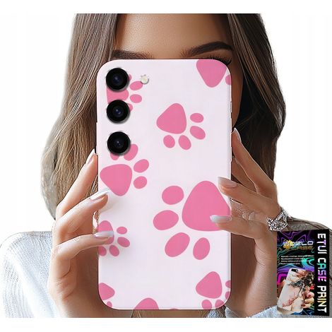Custodia per Samsung Galaxy S23 Plus - zampe di cane rosa, retro, cover (1/5)