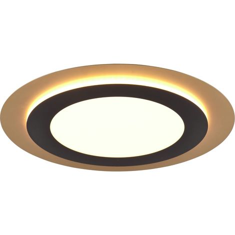 MORGAN PLAFONIERA A LED 42W 5600lm, 2700 - 6500KORO ROTONDA BORDO METALLO NERO ILLUMINATO CON TELECOMANDO MULTIFUNZIONE D. 45CM DIMMERABILE (1/4)