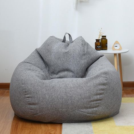 Nouveau pouf extra large, housse de canapé, fauteuil relax d'intérieur pour adultes et enfants - Prix promotionnel - 100 x 120 cm - Gris (1/5)
