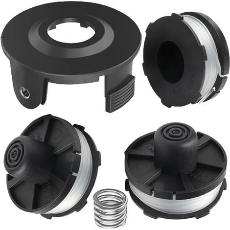 Bobines de fil de rechange pour débroussailleuses Makita - 3 bobines + 1 capuchon + 1 ressort - pour débroussailleuse - Bobines de fil de rechange compatibles avec débroussailleuse - 195858-1/196146-9 (1/5)