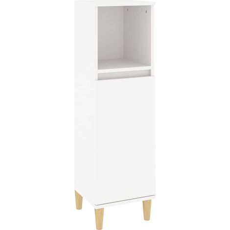 vidaXL Armario de baño madera contrachapada blanco 30x30x100 cm (1/2)