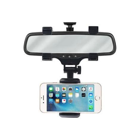 Support universel rotatif à 360° pour rétroviseur de voiture - Noir