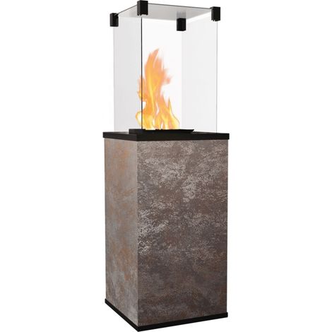 KRATKI Gaskamin PATIO Quarzstein Oxide Nero Gasheizgerät 4-8,2 kW (1/5)