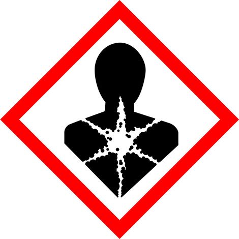 Cartello adesivo “Pittogramma GHS08 – Gravi effetti per la salute” (1/2)