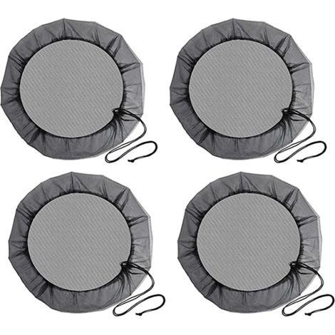 Housse en Filet pour Barils de Pluie, 4 PièCes en Filet pour Baril de Pluie avec Cordon de Serrage pour ProtéGer les DéBris de Feuilles Mortes (1/5)