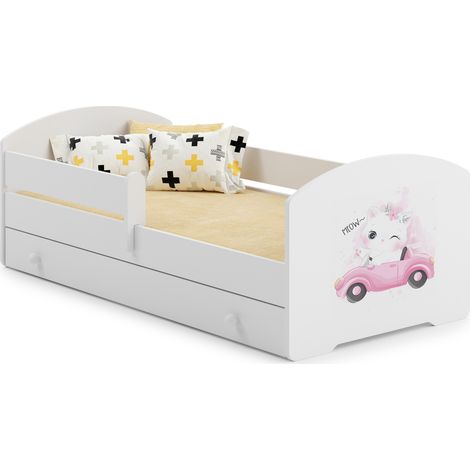 Letto per bambini LUK con cassetto e sponda 160x80 Cat