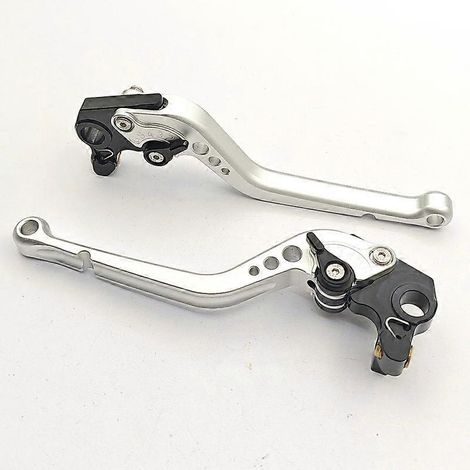 Convient aux motos Ducati Scrambler 1100, levier de frein/guidon en alliage d'aluminium librement modifiable (poignée longue argentée). (1/5)