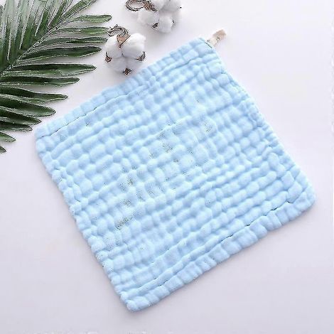 2 lingettes pour bébé, langes en mousseline douce 6 plis, coussinets absorbants en coton pour enfants, bleus (1/2)