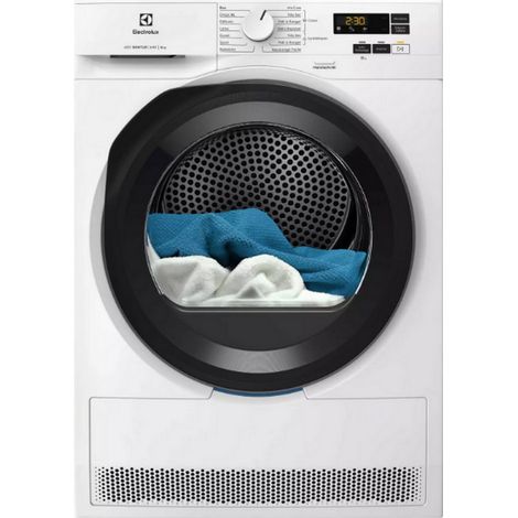 Electrolux – Sèche-linge frontal 8kg – Classe D – Pompe à chaleur – Départ différé – Économie d'énergie