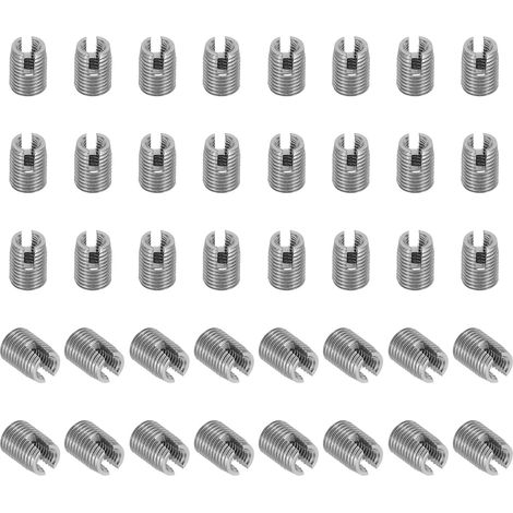 Insert Fileté Auto-Taraudeurs, 40 Pcs M2.5 x M4.5 x 6mm Acier Inoxydable 303 Filetage Adaptateur Réducteur Vis à Fente Inserts de Réparation Écrous Manchon (1/5)