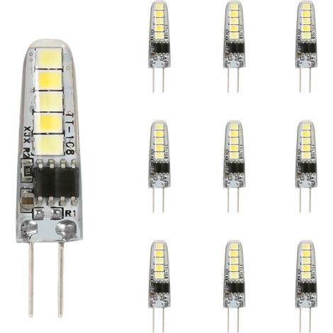 Perles LED G4, broches LED, basse tension, 220V 2W, ampoule cristal, source lumineuse haute luminosité, lumière chaude. 10 pièces (1/5)