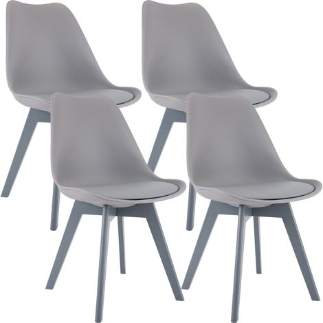 4er Set Esszimmerstühle Linares grau/grau Kunststoff