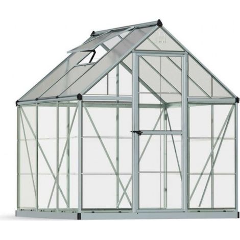 Greenhouse Hybrid 6X6- Polycarbonate - L186 x W185 x H208 - Silver