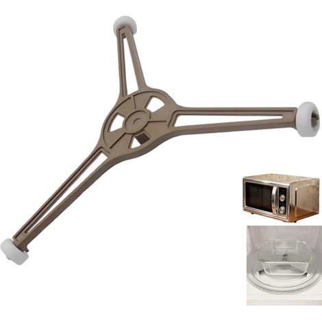 Anneau Plateau Tournant Micro-Ondes - 1 Pièce - PP Marron - Support Triangulaire 3 Rouleaux - Pour Verre 24,5 cm - Rayon 9 cm (1/5)