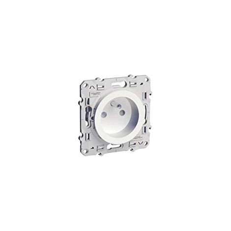 Schneider Electric – Prise de courant 2P+T blanche avec vis – 4 connexions rapides par pôle – Pour installations électriques professionnelles