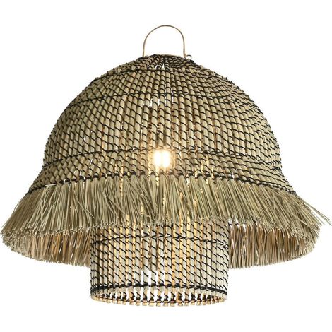 Suspension plafond en fibres naturelles style bohème chic (1/5)