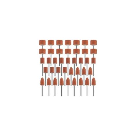 Jeu de 42 Meules en Oxyde d\'Aluminium Mches de Ponage avec Tige de 1/8\" Compatible avec Dremel pour Meulage, Polissage barbage mtaux (1/4)