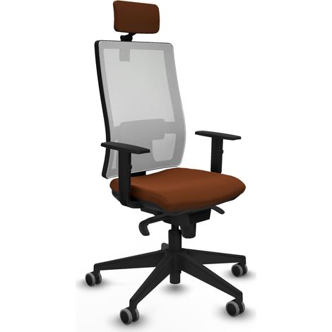 Horna sincro malla blanca similpiel marrón brazos 1D base piramidal cabecero 2D ruedas 65mm engomadas (1/5)