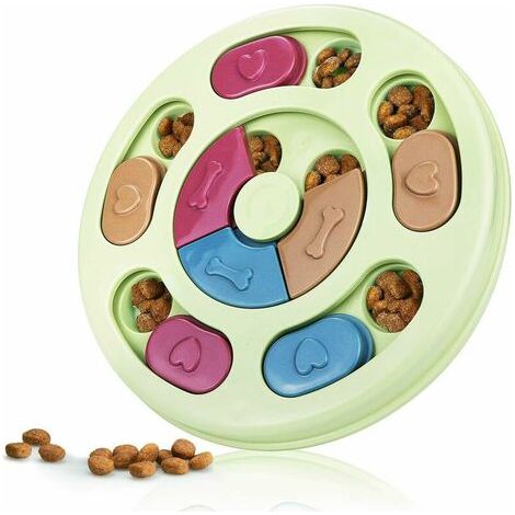 Jouet interactif pour chien sous forme de puzzle, distributeur de friandises pour l'entraînement canin, nourriture amusante, mangeoire lente avec un design coloré en ABS pour faciliter la digestion de (1/5)