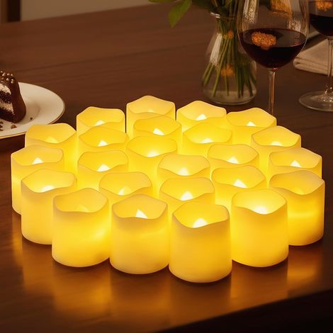 24 Bougie,LED,Pile,Blanc chaud,Plastique PP,Intérieur (1/5)