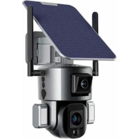 Caméra de sécurité à Domicile 4G 8MP caméra Solaire extérieure 4G/WiFi caméra étanche IP66 humanoïde sécurité caméra de Suivi PTZ Surveillance CCTV caméra(4G 10X Zoom 32GB) (1/5)