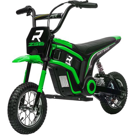Moto électrique enfant accélérateur manuel 2 vitesses 8-16 km/h 8-12 ans verte