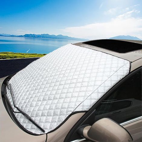 Protection Solaire pour Pare-Brise de Voiture, 147 x 100 cm, Protection Contre la Neige, la Glace, Le Gel, Le Soleil, Les Rayons UV, la poussière et la Pluie, Anti Givre, Couverture Pare Brise