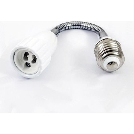TrAdE Shop Traesio - Adattatore Convertitore Per Lampadina Da E27 A Gu10 Con Prolunga Flessibile 20cm - (1/4)