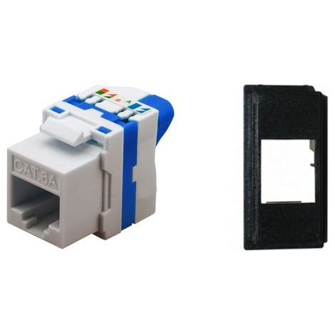TechLy presa di rete RJ45 UTP CAT.6a tooless + Now nera