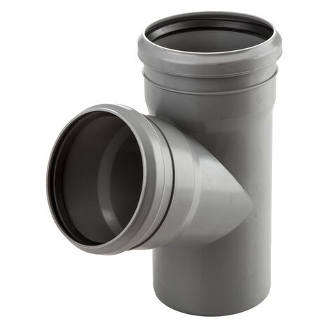 Raccordo a T sanitario PP-HT 40x40/67, per fognature interne, colore cenere (1/3)