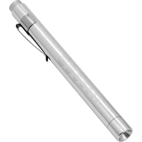 (Argent - Concave - Lumière jaune) Mini lampe stylo médicale - Lampe torche LED portable - Convient aux médecins et aux infirmières pour le diagnostic (1/2)