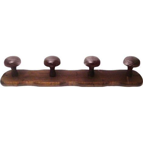 1PZ APPENDIABITO IN LEGNO SCURO 2 posti cm. 26x9 h