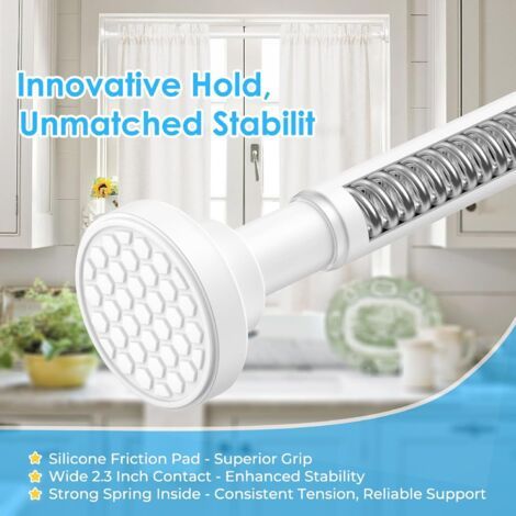Asta telescopica per doccia 70-120 cm, non richiede foratura, ideale per bagno, finestra, mobile, bianca (1/4)