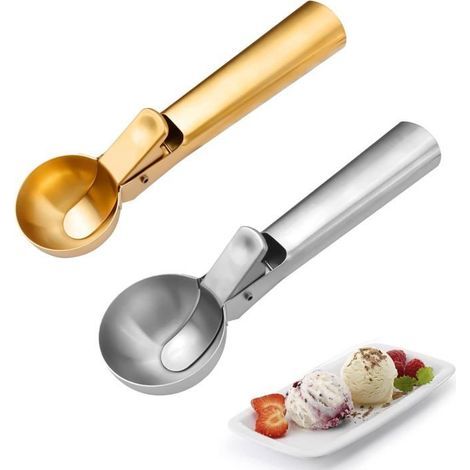 Ice Cream Scoop, Stainless Steel Ice Cream Scoop for Cookies, Meatballs, Melon Balls (1/4)