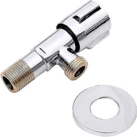 Vanne d'angle, surface chromée, intérieur en laiton, diamètre d'ouverture 20 mm, longueur 90 mm, utilisée pour le raccordement d'eau FT (1/5)