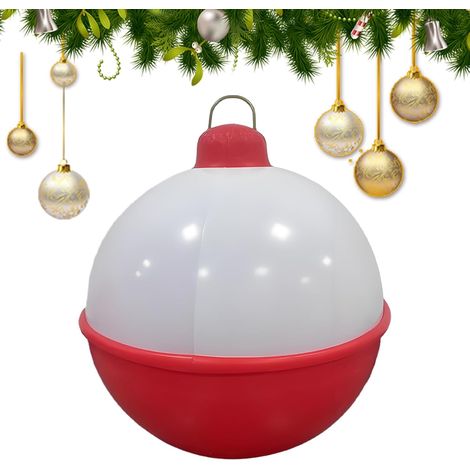 Décoration de Boule de Noël Gonflable 60 cm Pendeloques Géantes pour Fêtes Décorations de Noël Suspendues pour Combles Branches Pelouse Intérieur Maison Décorateurs Magasins (1/5)