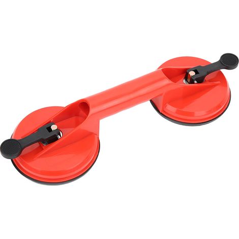 Doppelsaug-Glasabzieher aus rotem Kunststoff mit Doppelkopf, Fliesen- und Bodenentferner, 11,5 cm (1/5)