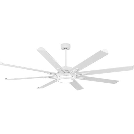 Ventilador Dc Grado 30w+15w Blanco 8 Aspas Aluminio 198d 6vel. 3 Colores 3250lm Remoto,memoria,temporizador (1/2)