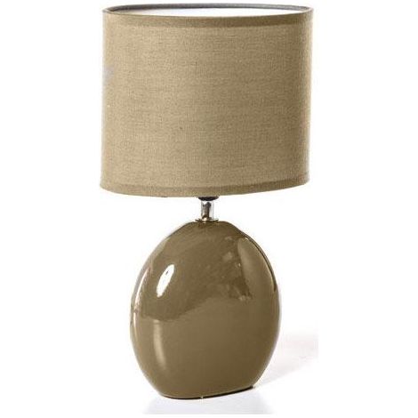 Lampe céramique pied ovale Taupe